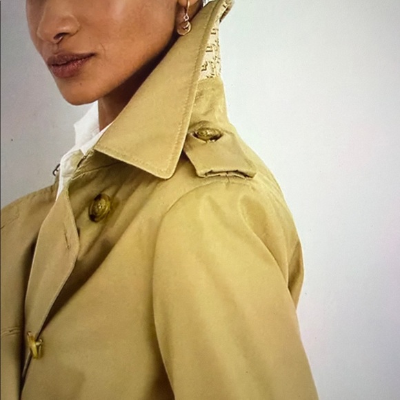 New Lauren Ralph Lauren  Beige Short Trench Coat with Belt size L - Picture 9 of 9